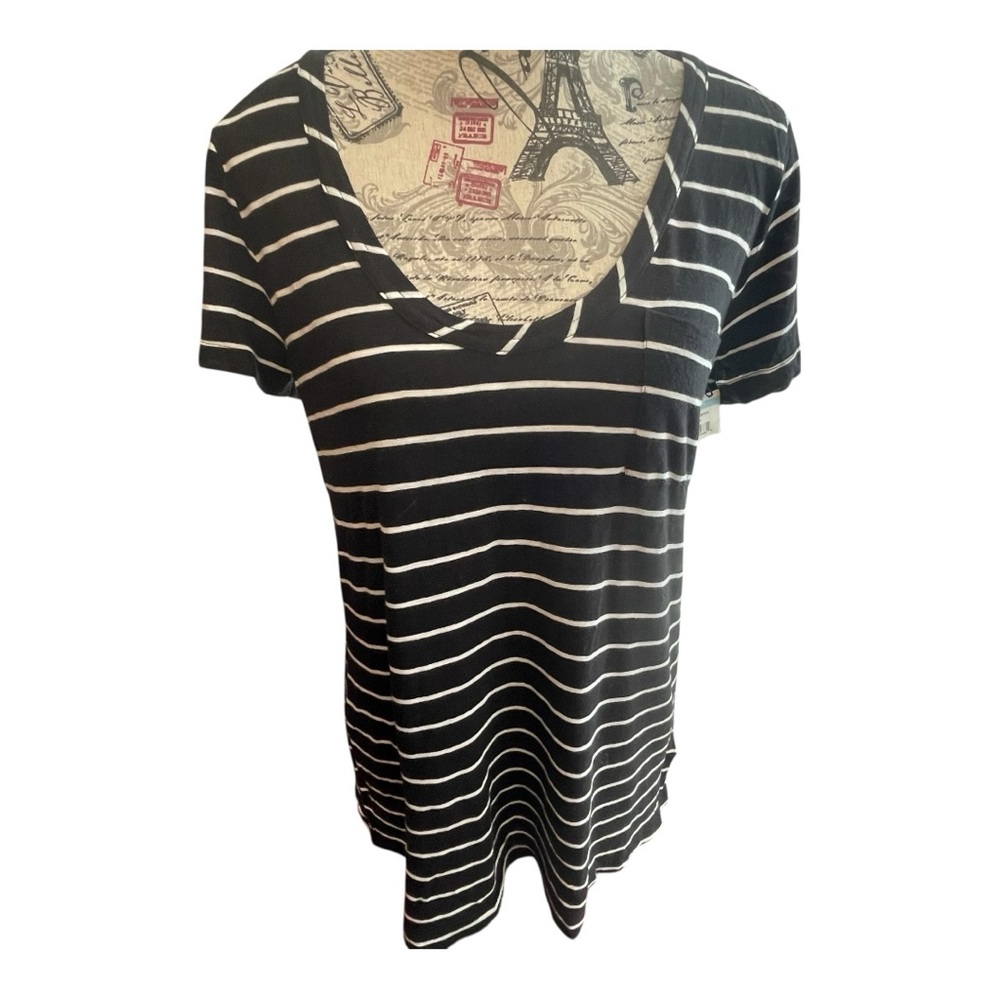 Caslon Black and White Striped Top - Picture 2 of 6